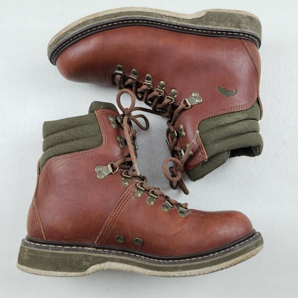 Simms Freestone Wading Boot Mens 9 Brown Leather Fly Fishing Felt Sole